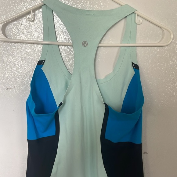 Lululemon Women's Racerback Tank Top - Blue and Black No Size Tag - Picture 2 of 3